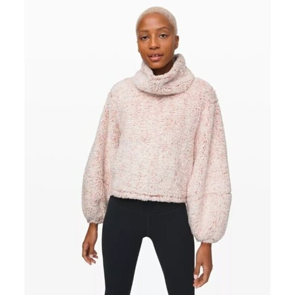 Lululemon Heathered Copper Clay Warmth Restore Sherpa Pullover Womens Size M/L - Picture 1 of 6